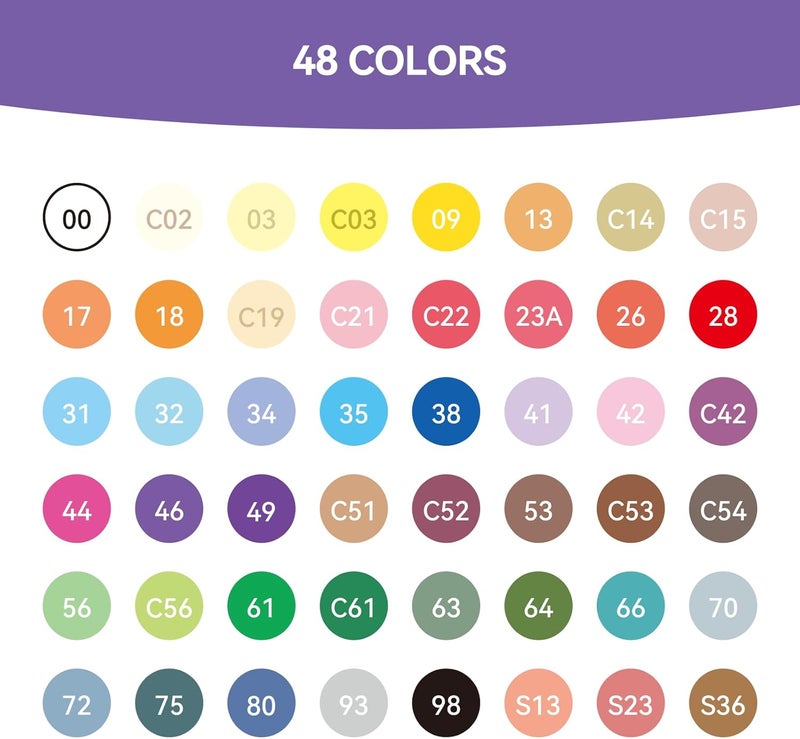 Arrtx Acrylic Markers Basic Series 48 Colors,Brush Tip Acrylic Paint Pens for Rock Painting,Glass,Stone,Wood,Ceramic,Fabric,DIY Crafts & Art Supplies - Image 3